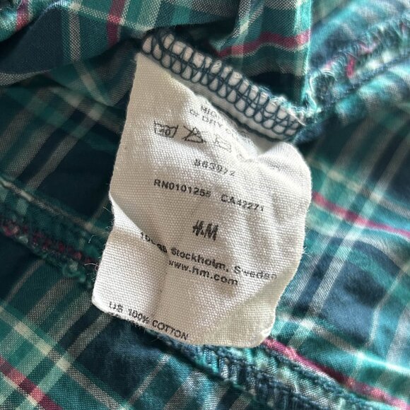 H&M Plaid Snap-Up Blouse Shirt ALT Bella Swan - Picture 5 of 7